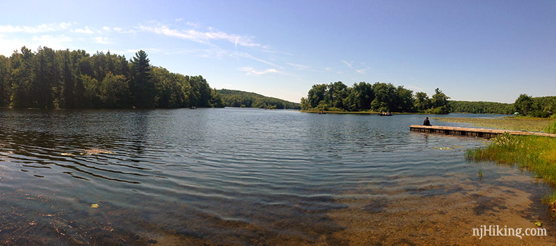 Wide view of the boat launch area at Wawayanda.