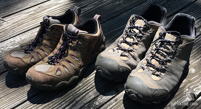 Men and women's low-cut hiking shoes.