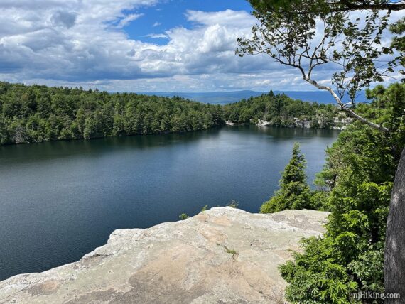 Lake Minnewaska seen from a rocky outcrop.