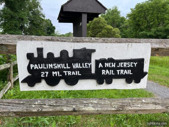 Paulinskill Valley A New Jersey 27 Mi. Trail Rail Trail sign.