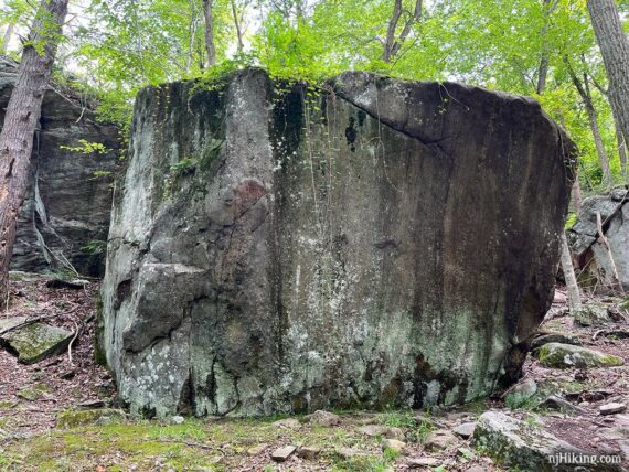 Large almost cylindrical rock.