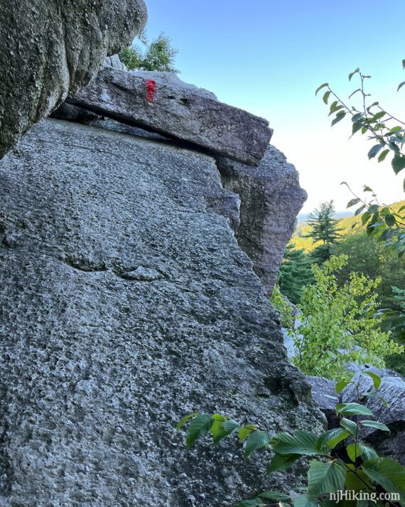 Angled rock slab trail.