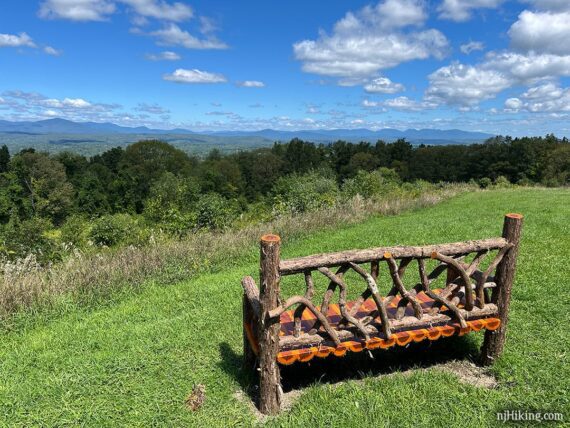 Million Dollar View bench overlooking the Catskills.