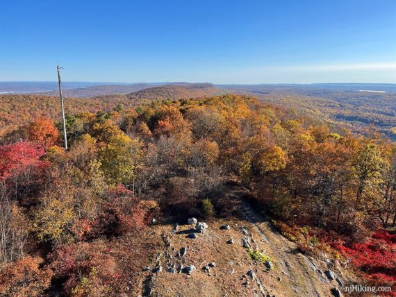 View of fall foliage from Catfish Tower north.