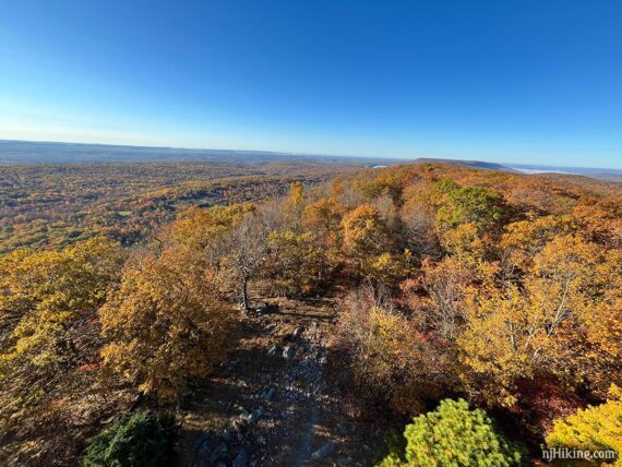 View of fall foliage from Catfish Tower south.